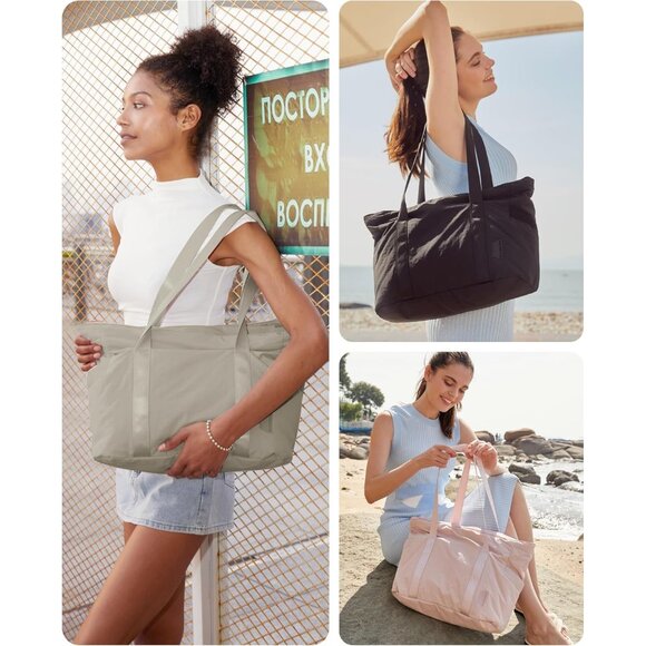 Tote Bag for Women, Tote Bag with Zipper Work Tote with Compartments Nurse Shoul - Picture 2 of 7